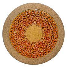 Korkowa podstawka z płytką ceramiczną okrągłą 19cm honey color - kolekcja RENDAS